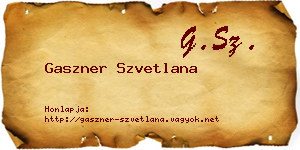 Gaszner Szvetlana névjegykártya